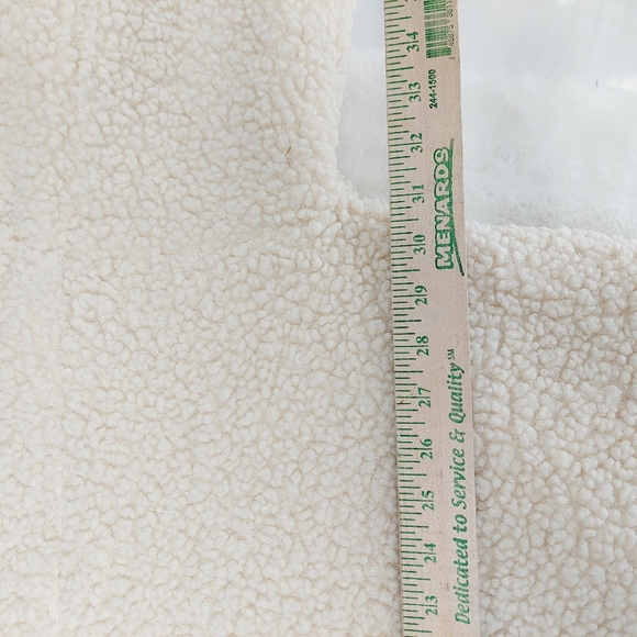 Vigoss® Ivory Cozy Long Sleeves Pockets Sherpa Longline Shacket Z99 - Picture 11 of 12